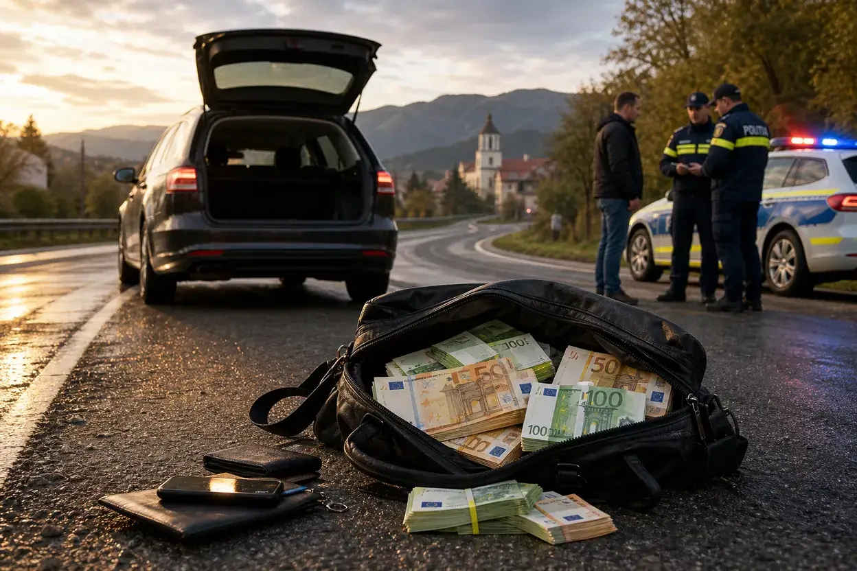 A pierdut 25.000 de euro pe șosea