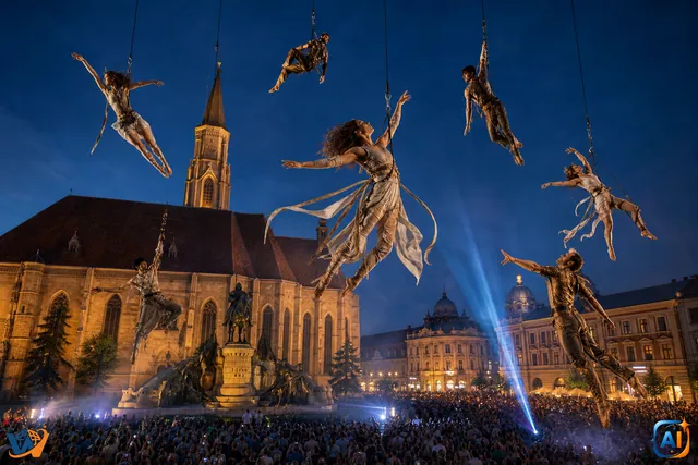 Acrobații aeriene spectaculoase revin în centrul Clujului