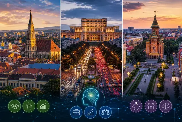 AI compară Cluj, Timișoara și București