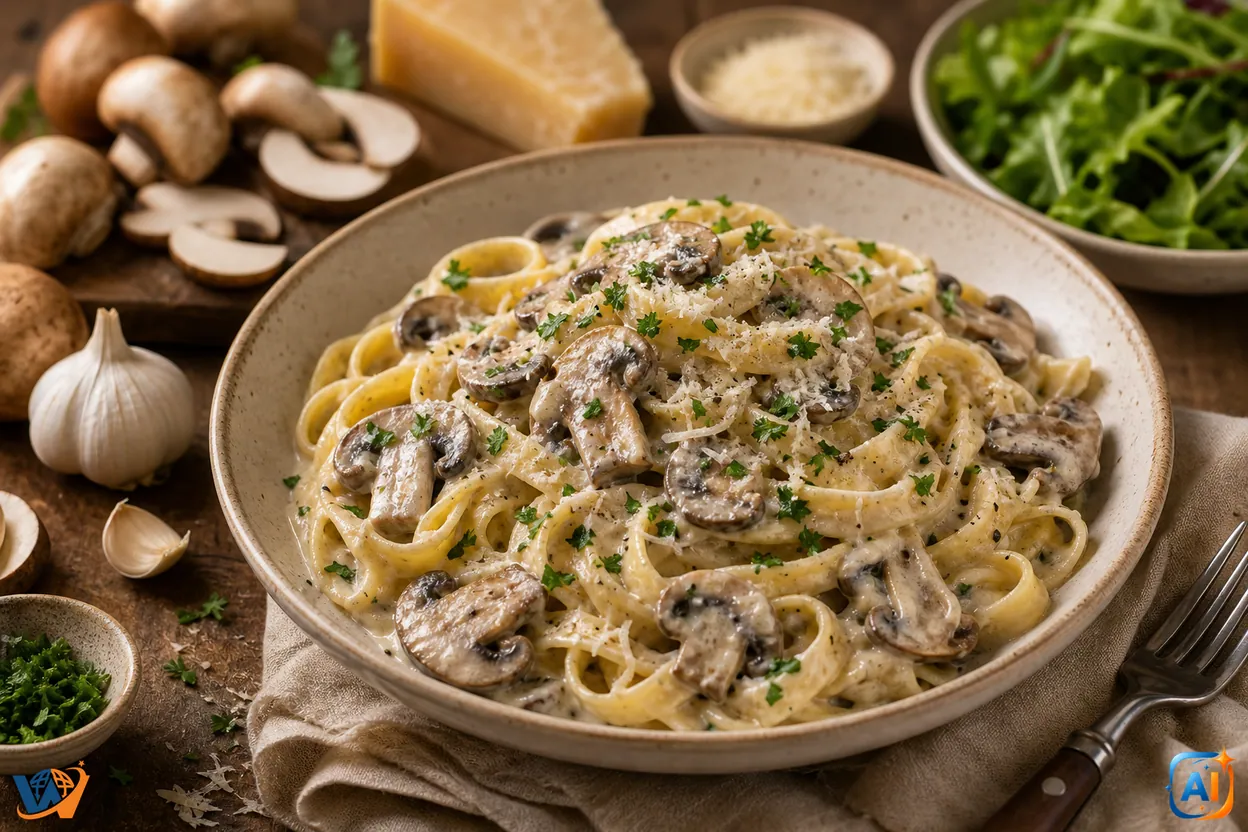 AI Pulse Gastro: Paste cremoase cu ciuperci și parmezan