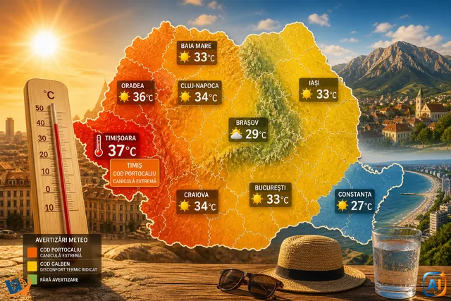 WoW Pulse Meteo: Canicula lovește România azi