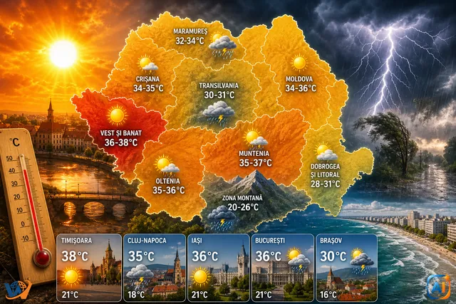 WoW Pulse Meteo: Caniculă și furtuni pe 6 august