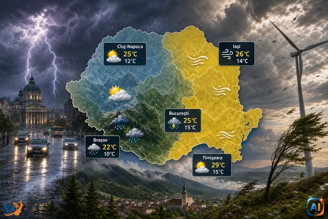AI Pulse Meteo: Furtuni în Capitală, vânt puternic în țară