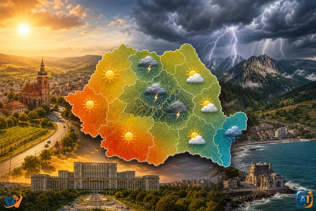 WoW Pulse Meteo: Furtuni și 33°C astăzi în România
