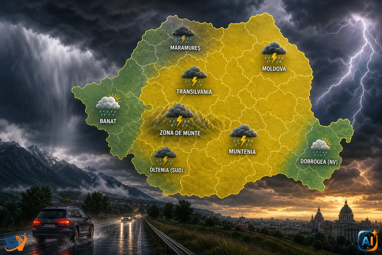 AI Pulse Meteo: Furtuni și ploi mâine