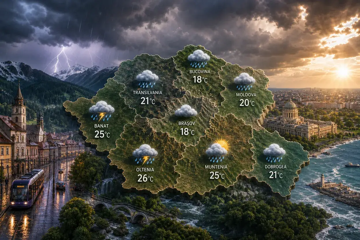 AI Pulse Meteo: România intră în vară cu ploi
