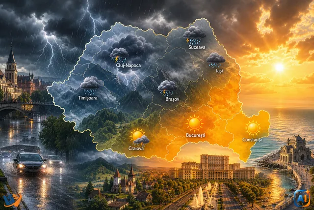 AI Pulse Meteo: Vreme instabilă joi în România