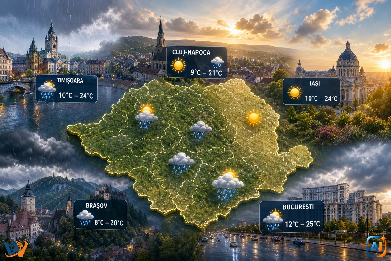 AI Pulse Meteo: Vreme schimbătoare mâine în România