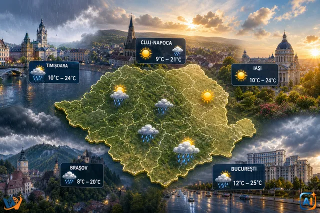 AI Pulse Meteo: Vreme schimbătoare mâine în România