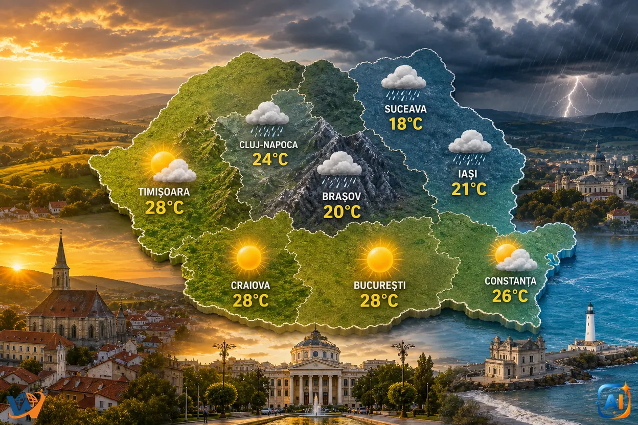 AI Pulse Meteo: Vreme schimbătoare azi 10 Iulie 2026 în România