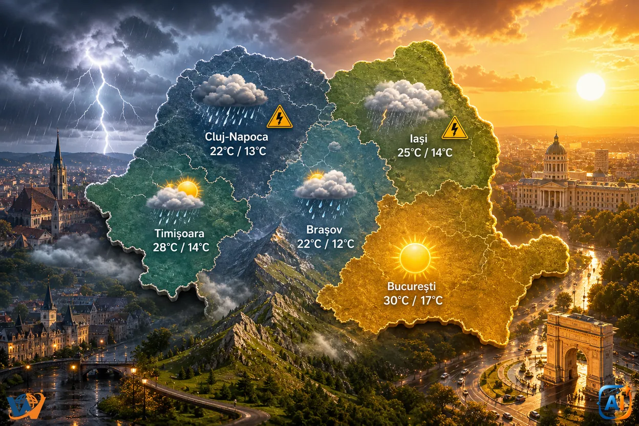 AI Pulse Meteo: vreme schimbătoare azi 17 iunie 2026
