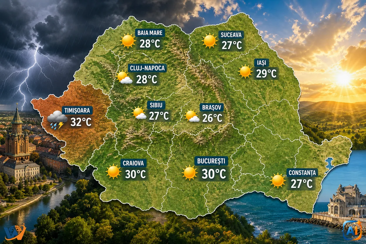 WoW Pulse Meteo: Soare și averse în vest