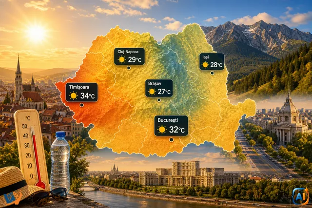 WoW Pulse Meteo: Soare și caniculă în România