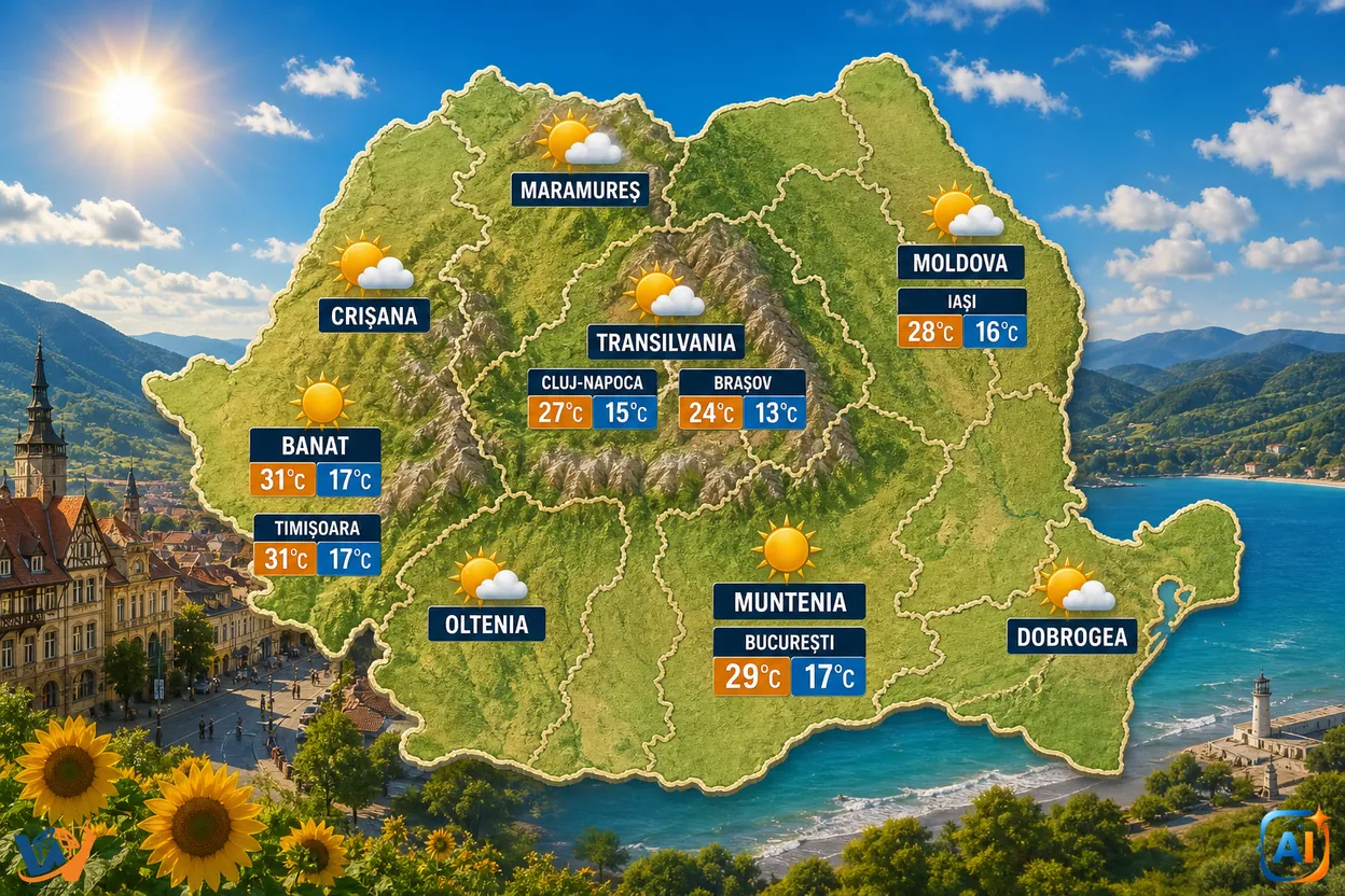 AI Pulse Meteo: Vreme caldă mâine