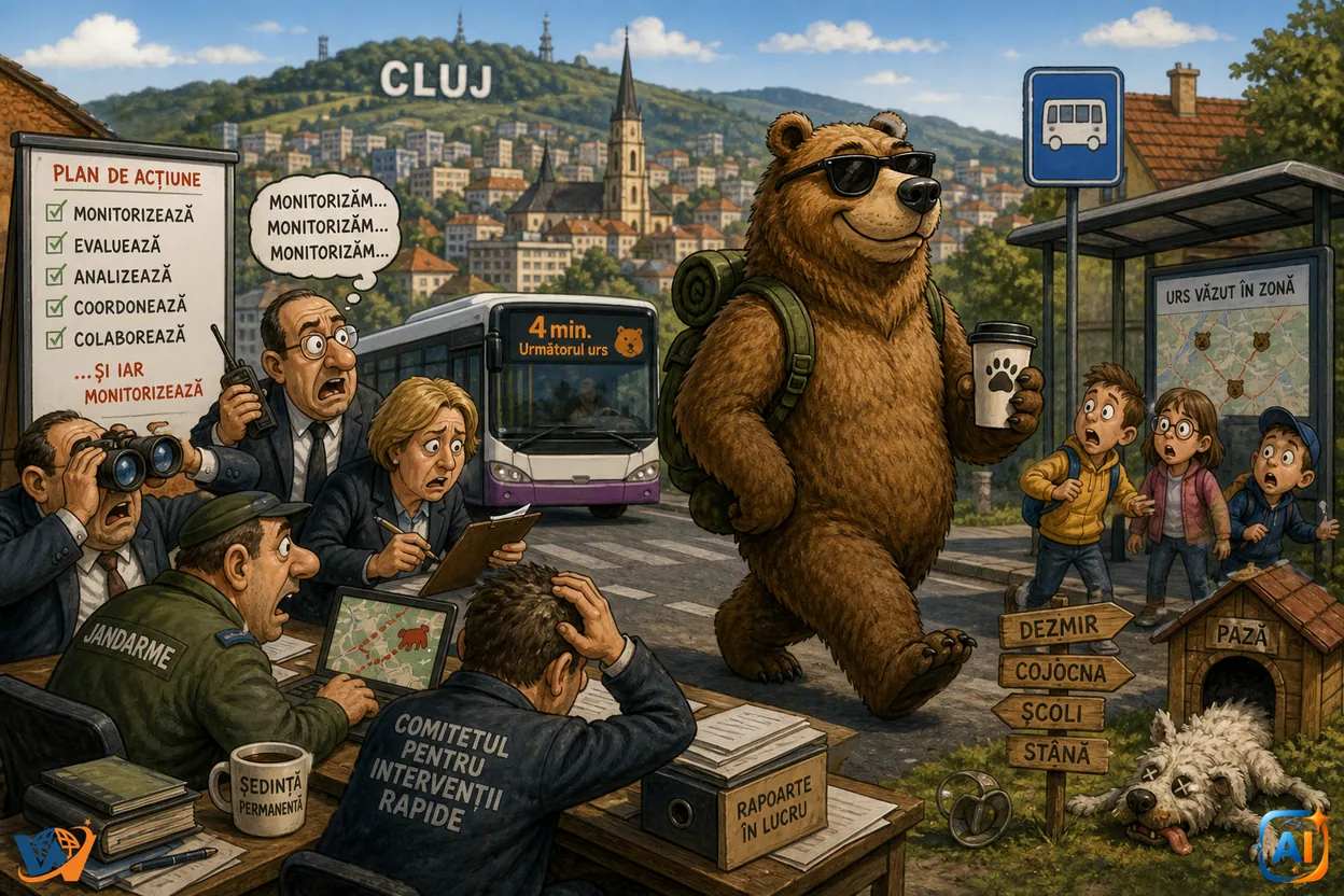 AI Pulse Satiră: Ursul de Cluj și administrația de safari