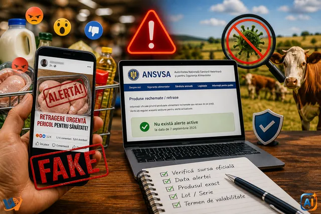 ANSVSA avertizează: alerte false despre retragerea alimentelor circulă online