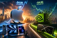 Apple depășește Nvidia în cursa bursieră AI