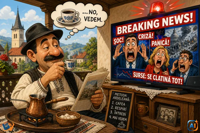 AI Pulse Satira: Ardealul oprește breaking news-ul la cafea
