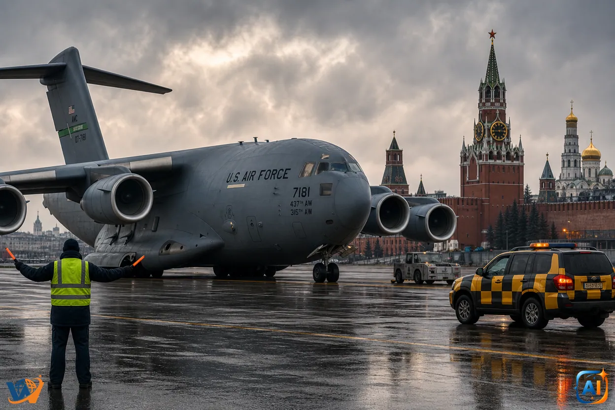 Avion militar american, aterizare neobișnuită la Moscova. Kremlinul spune că nu știe de ce a venit