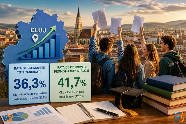 BAC 2026: Cluj, locul 2 la promovarea promoției curente