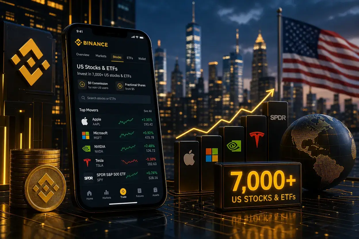 Binance intră peste acțiuni și ETF-uri