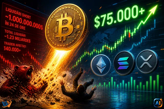 Bitcoin revine brutal: peste 1 miliard în short-uri, lichidate