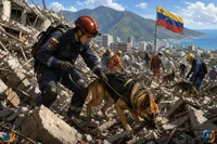 Câini salvatori caută supraviețuitori în Venezuela
