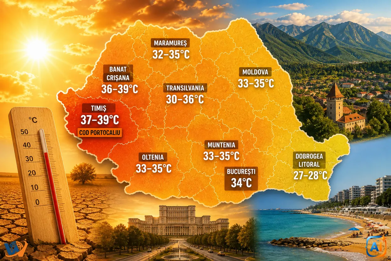 WoW Pulse Meteo: România fierbe sub caniculă astăzi