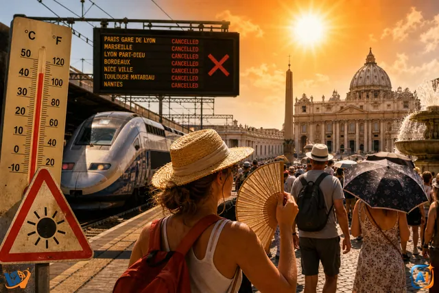Canicula lovește Europa: trenuri, școli și turiști afectați