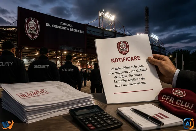 CFR Cluj, avertizată de firma de pază pentru datorii