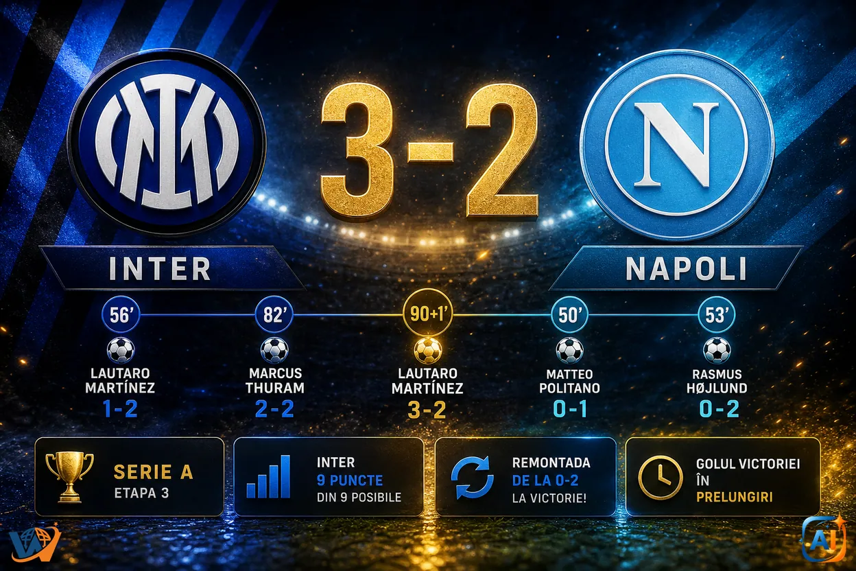 Chivu, remontada spectaculoasă: Inter întoarce Napoli de la 0-2