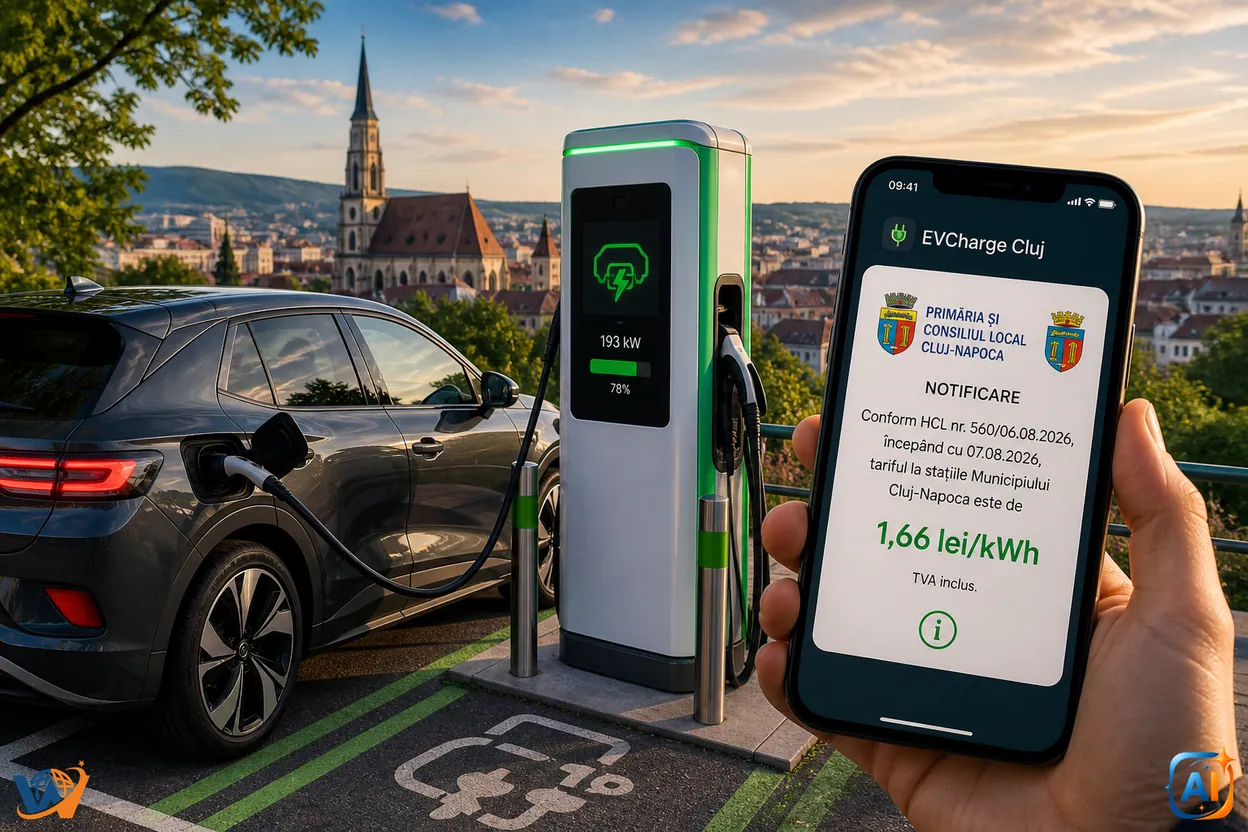 Cluj-Napoca scumpește încărcarea mașinilor electrice la 1,66 lei/kWh