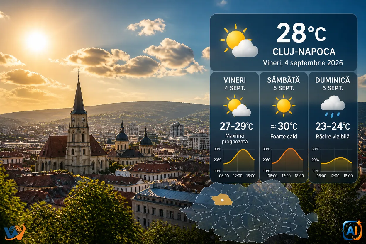 WoW Pulse Meteo: Clujul se apropie de 30°C: septembrie începe ca-n vară