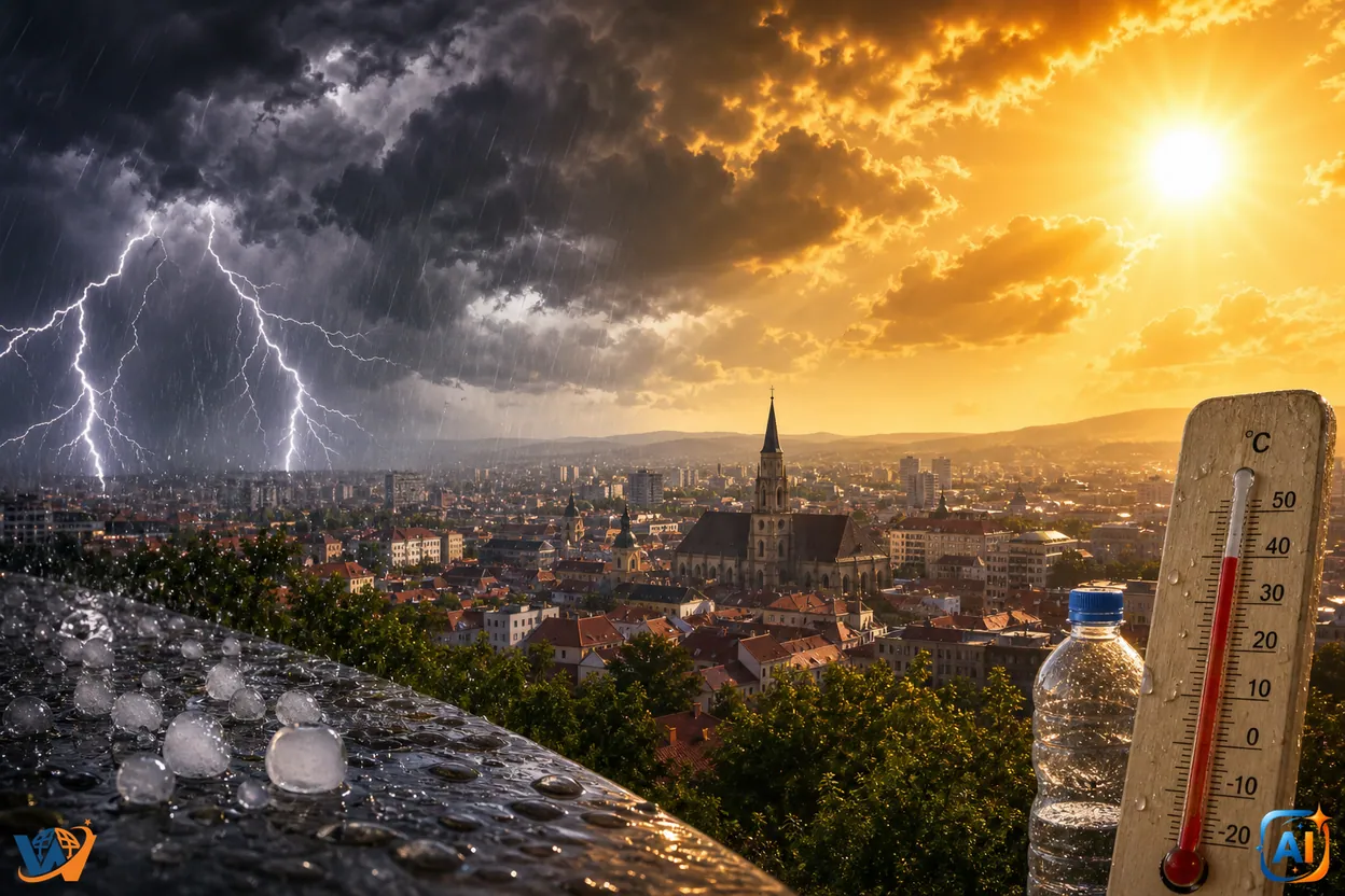 Cod galben de furtuni și caniculă în Cluj
