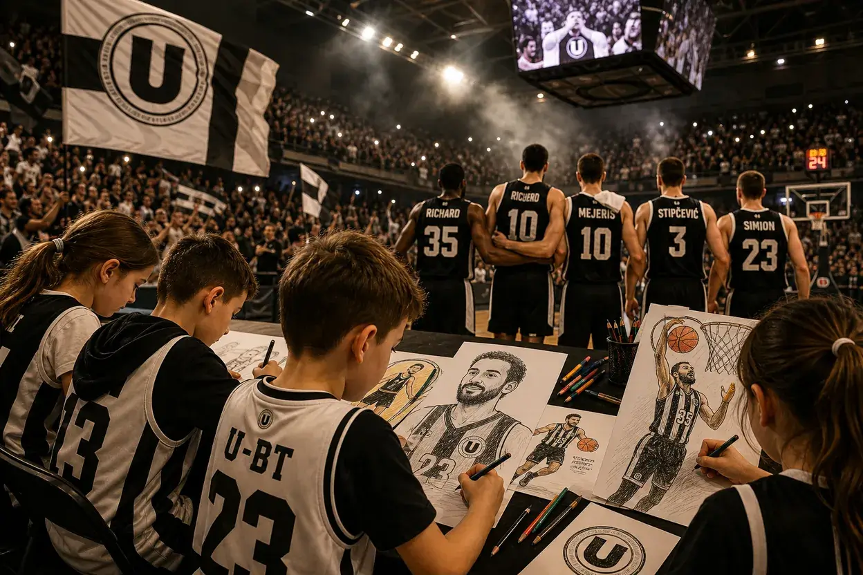 Copiii desenează vedetele U-BT înaintea finalei cu Oradea