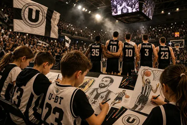 Copiii desenează vedetele U-BT înaintea finalei cu Oradea