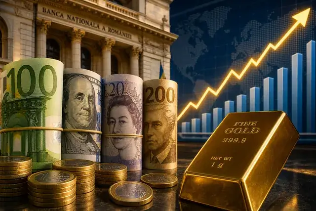 Pulse BNR: Euro, dolarul și aurul cresc