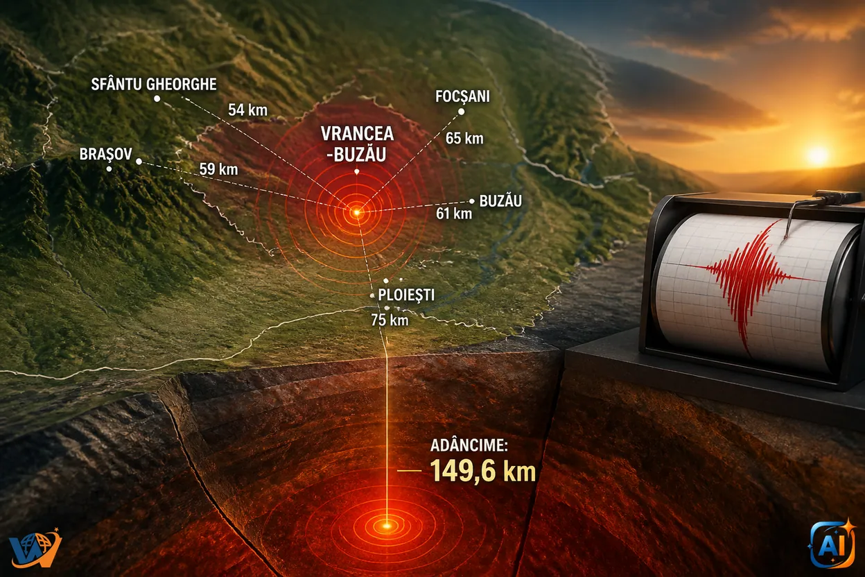 Cutremur de 4,1 în Vrancea, duminică dimineață