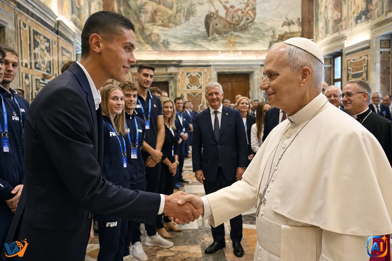 David Popovici, moment unic la Vatican