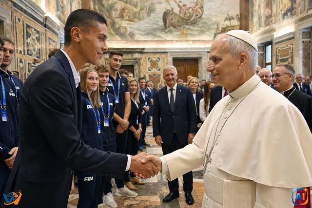 David Popovici, moment unic la Vatican