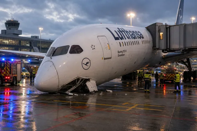 Dreamliner prăbușit pe nas la poartă în Frankfurt