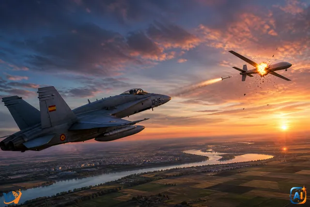 Dronă doborâtă lângă Galați de un F-18 spaniol