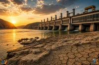 Dunărea scade, hidroenergia slăbește la Porțile de Fier