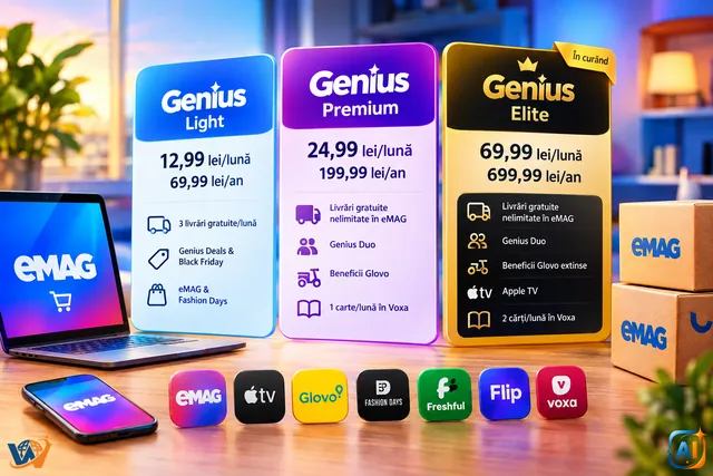 eMAG schimbă Genius: trei abonamente și prețuri noi