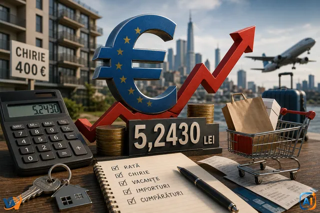 Euro rămâne sus: presiune pe buzunare