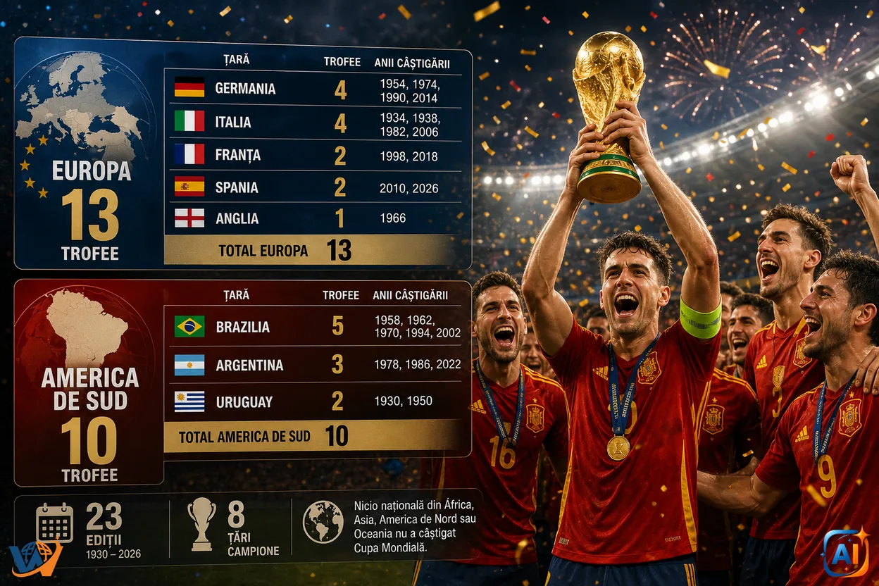 Europa domină istoria Cupei Mondiale de Fotbal
