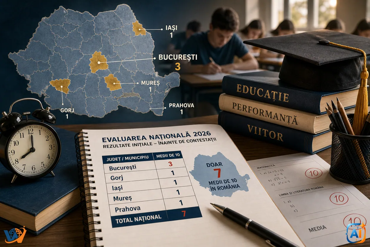 Evaluarea Națională 2026: doar 7 medii de 10