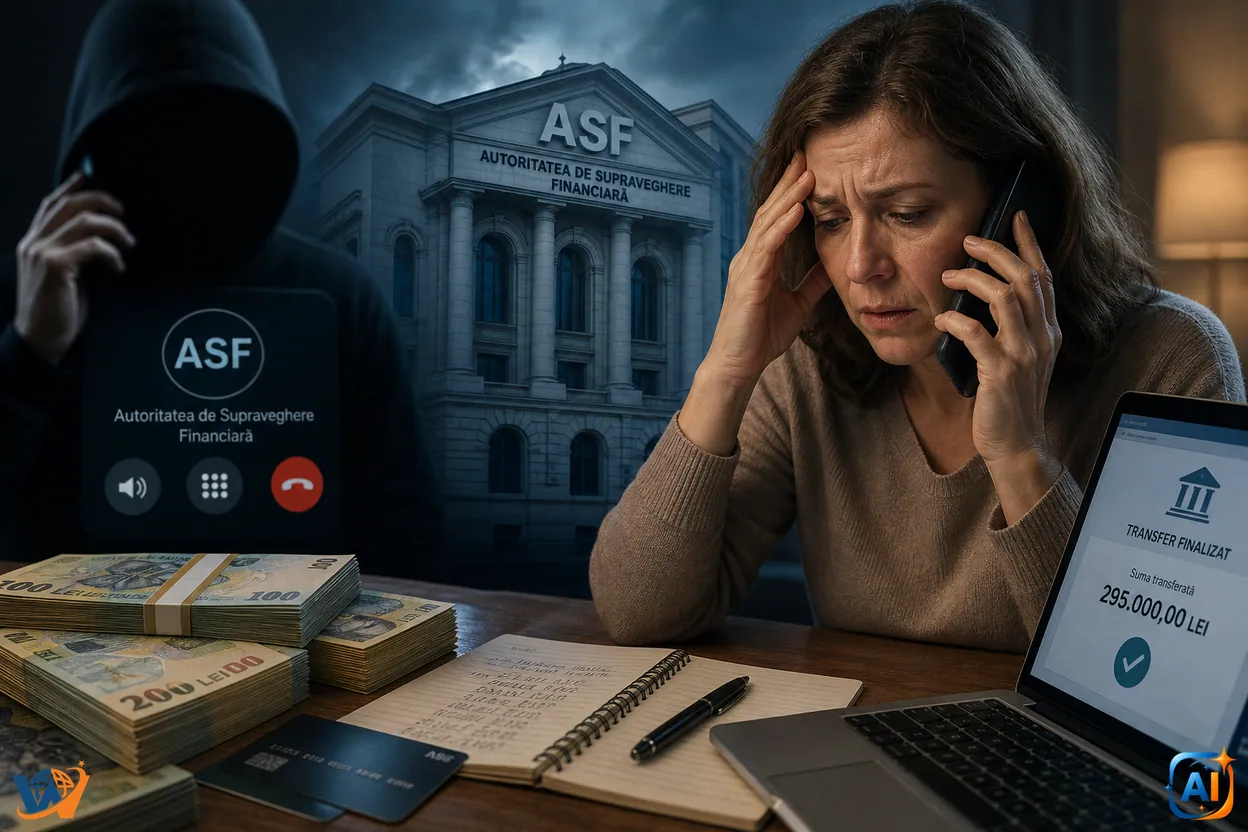 Femeie din București, înșelată cu aproape 300.000 de lei de escroci care s-au dat drept reprezentanți ASF