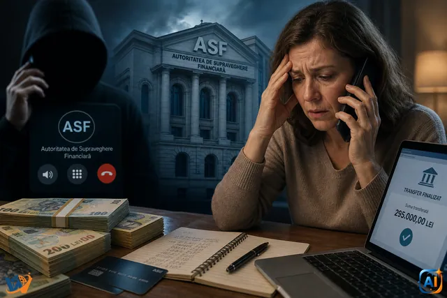Femeie din București, înșelată cu aproape 300.000 de lei de escroci care s-au dat drept reprezentanți ASF