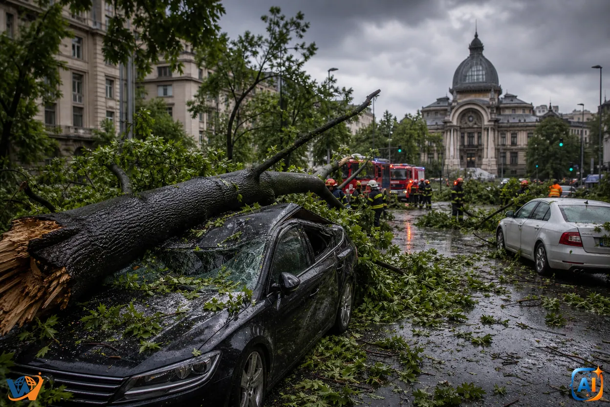 Furtuna din București: peste 1.000 de copaci căzuți